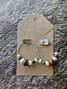 Tiger Eye Hoops 💫 Handmade